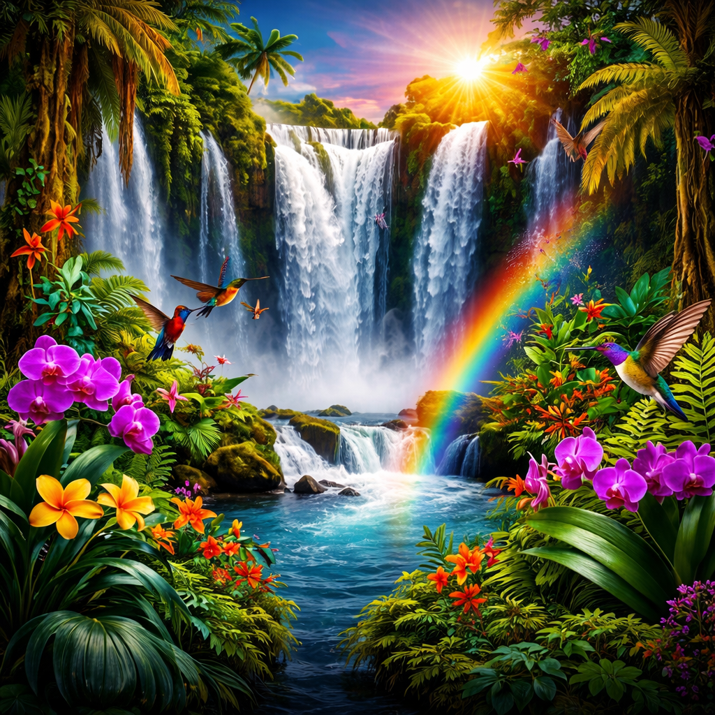 Diamond painting | Cascade Arc - en - Ciel - Atelier Pièce par Pièce - Puzzle & Art