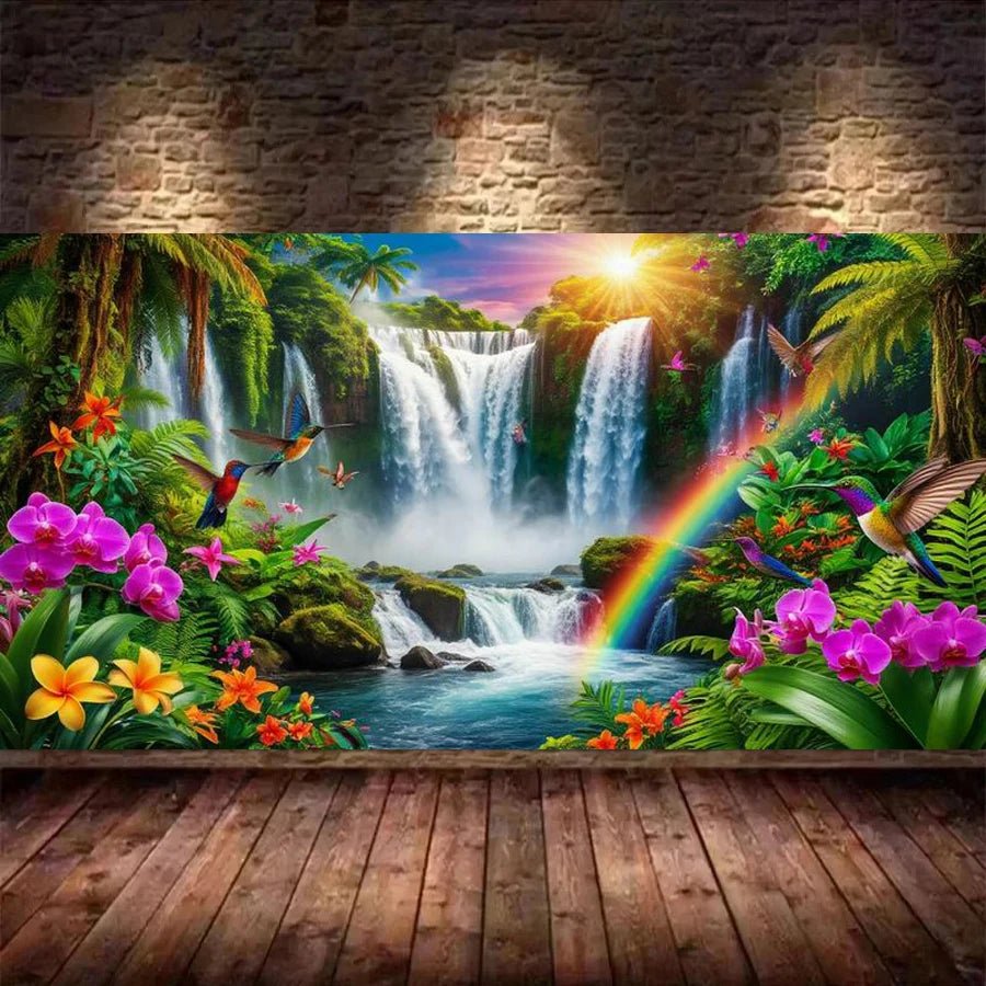 Diamond painting | Cascade Arc - en - Ciel - Atelier Pièce par Pièce - Puzzle & Art