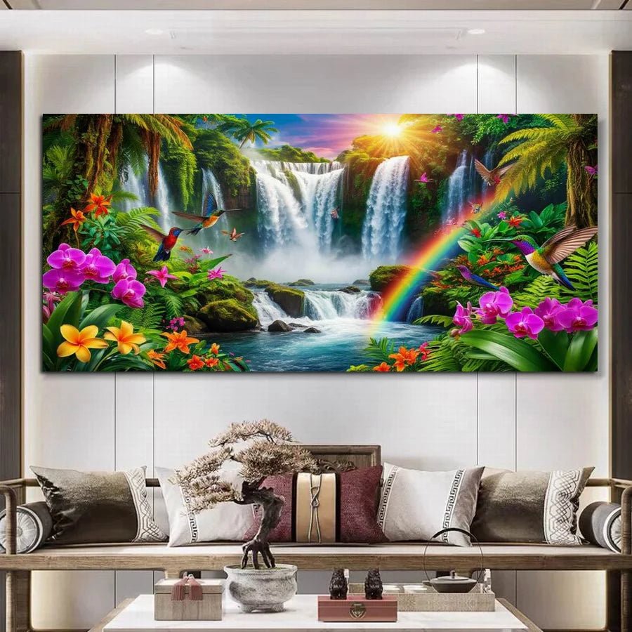 Diamond painting | Cascade Arc - en - Ciel - Atelier Pièce par Pièce - Puzzle & Art