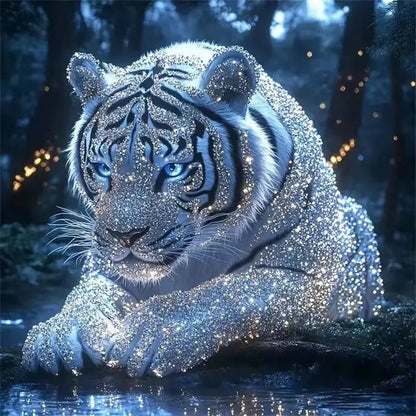 Diamond painting | Tigre Blanc - Atelier Pièce par Pièce - Puzzle & Art