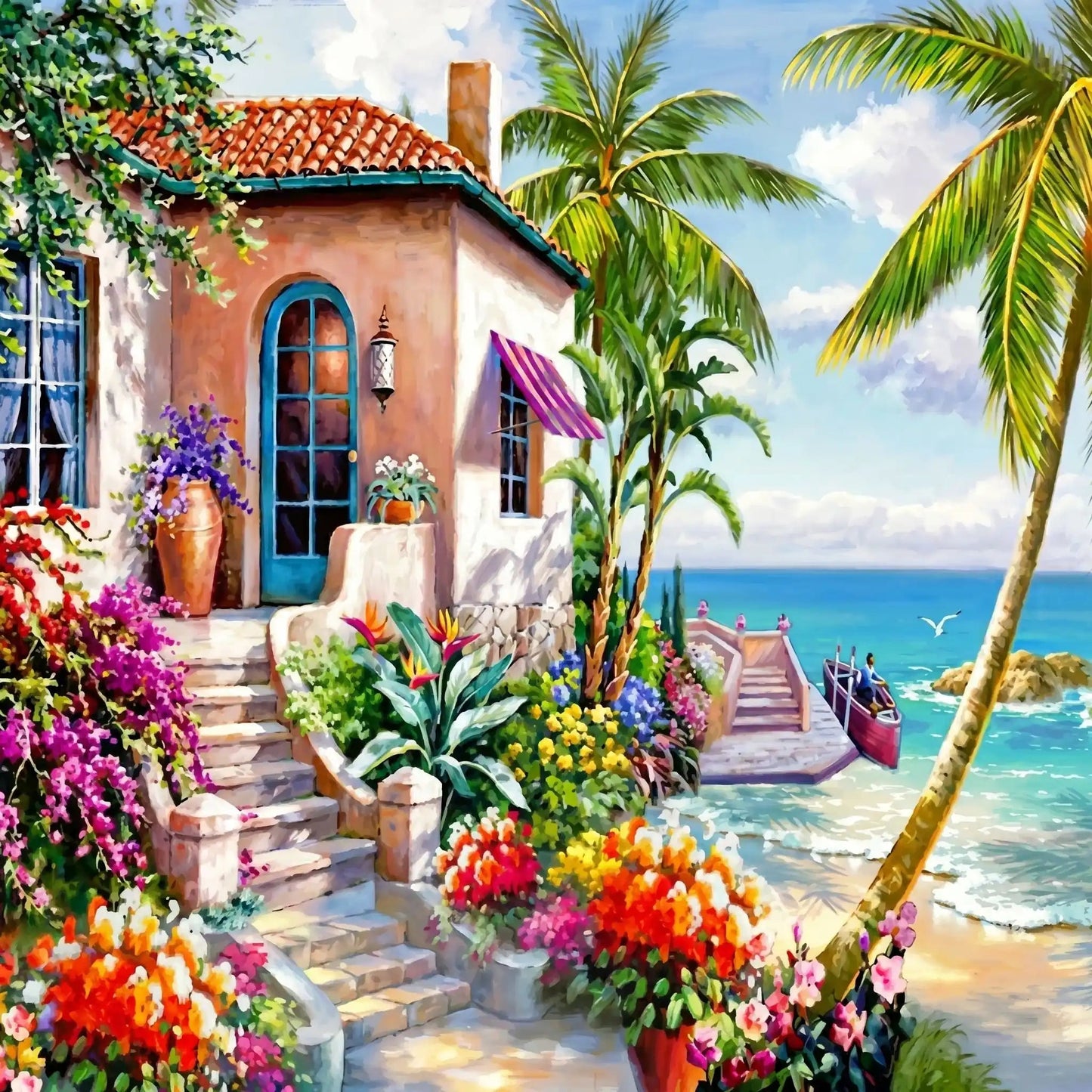 Peinture diamant | Église ou Villa Scintillante - Atelier Pièce par Pièce - Puzzle & Art