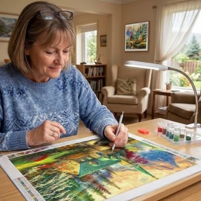 Peinture diamant | Église ou Villa Scintillante - Atelier Pièce par Pièce - Puzzle & Art