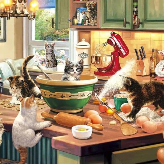 Puzzle 1000 pièces | Chats cuisinent - Atelier Pièce par Pièce - Puzzle & Art