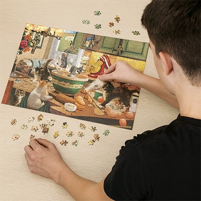 Puzzle 1000 pièces | Chats cuisinent - Atelier Pièce par Pièce - Puzzle & Art