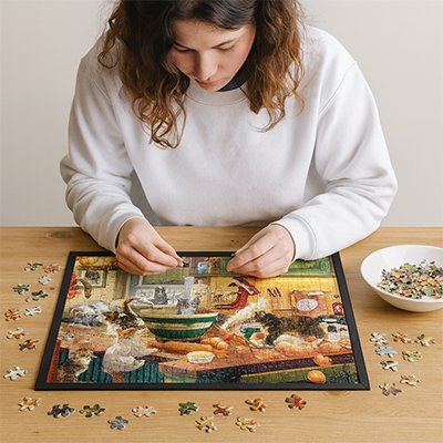 Puzzle 1000 pièces | Chats cuisinent - Atelier Pièce par Pièce - Puzzle & Art
