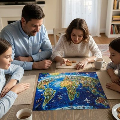 Puzzle 1000 pièces | Le Monde en Action - Atelier Pièce par Pièce - Puzzle & Art