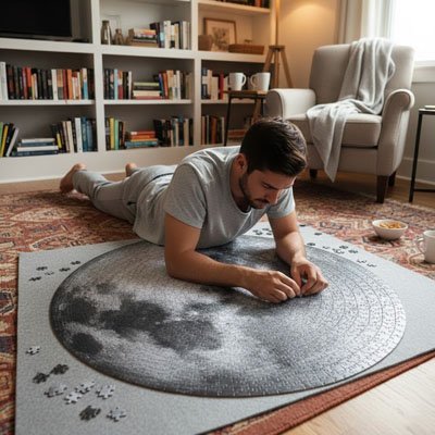 Puzzle 1000 pièces | Lune ou Terre - Atelier Pièce par Pièce - Puzzle & Art