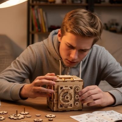 Puzzle 3d bois coffre-fort