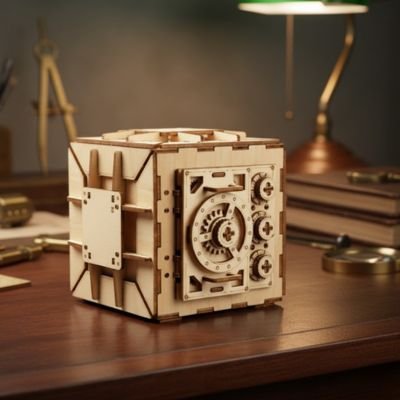 Puzzle 3d bois coffre-fort